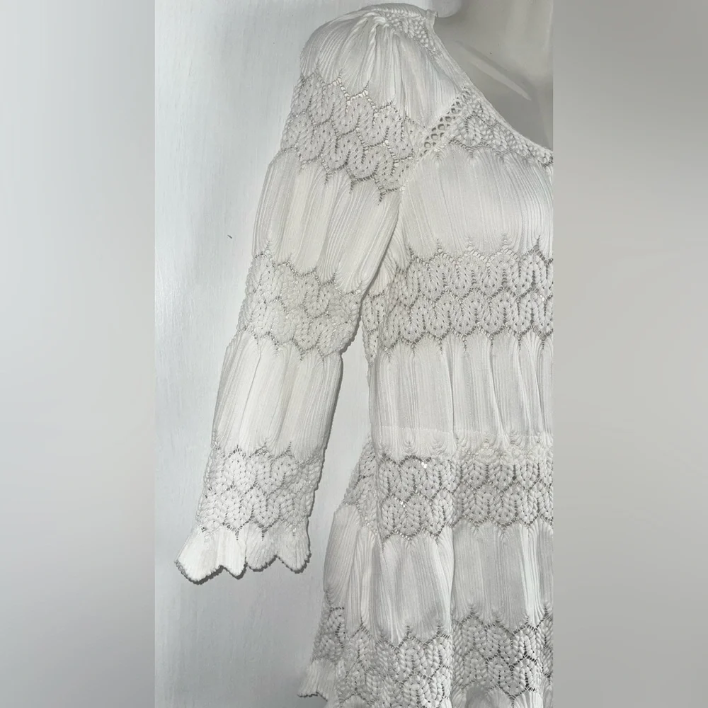 Free People Cream Lace Detail Blouse